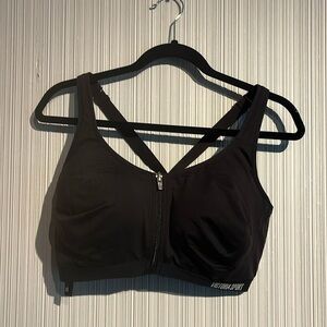 Plus size black Victoria’s Secret front close sports bra
